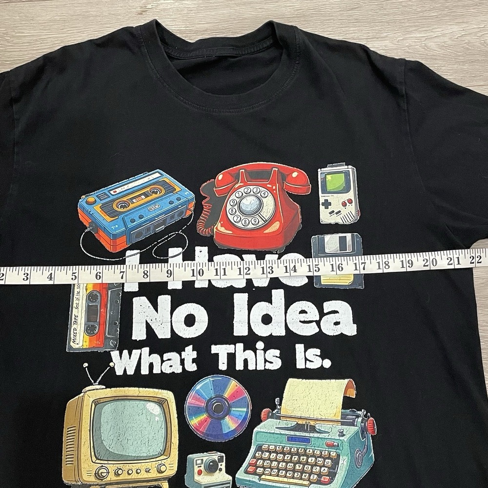 Retro Graphic T Shirt Black Novelty Old Skool Tee Short Sleeve Casual READ - Picture 2 of 4